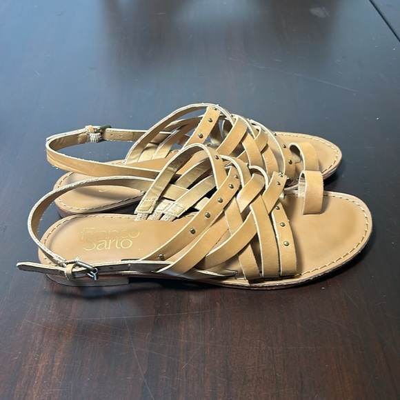 Franco Sarto Crisscross Leather Strappy Studded Flats Sandals Women size 6 - Picture 4 of 16
